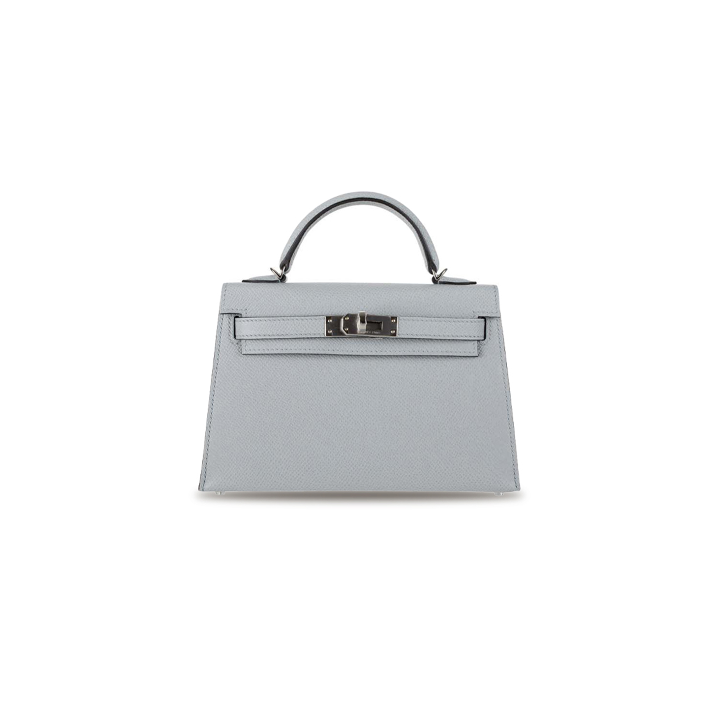 HERMÈS MINI KELLY II BLUE GLACIER EPSOM LEATHER PALLADIUM HARDWARE (19*12*5.5cm) 